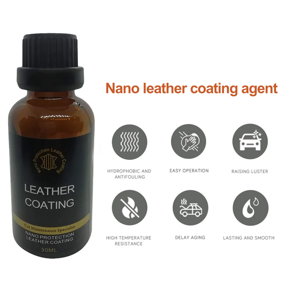 

1Pcs 30ml Ceramic Coating Car Polish Wax Plastic Leather Retreading Agent Automotive Interior Cleaner Care Instant Brightening