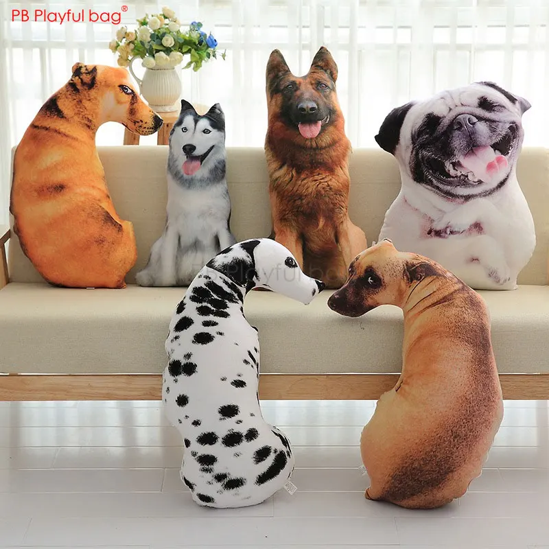 Playful bag Creative dog pillow 3D simulation Puppy Cushion Dog model toys Sharpei Husky Dalmatian Fashion Christmas gifts AB03