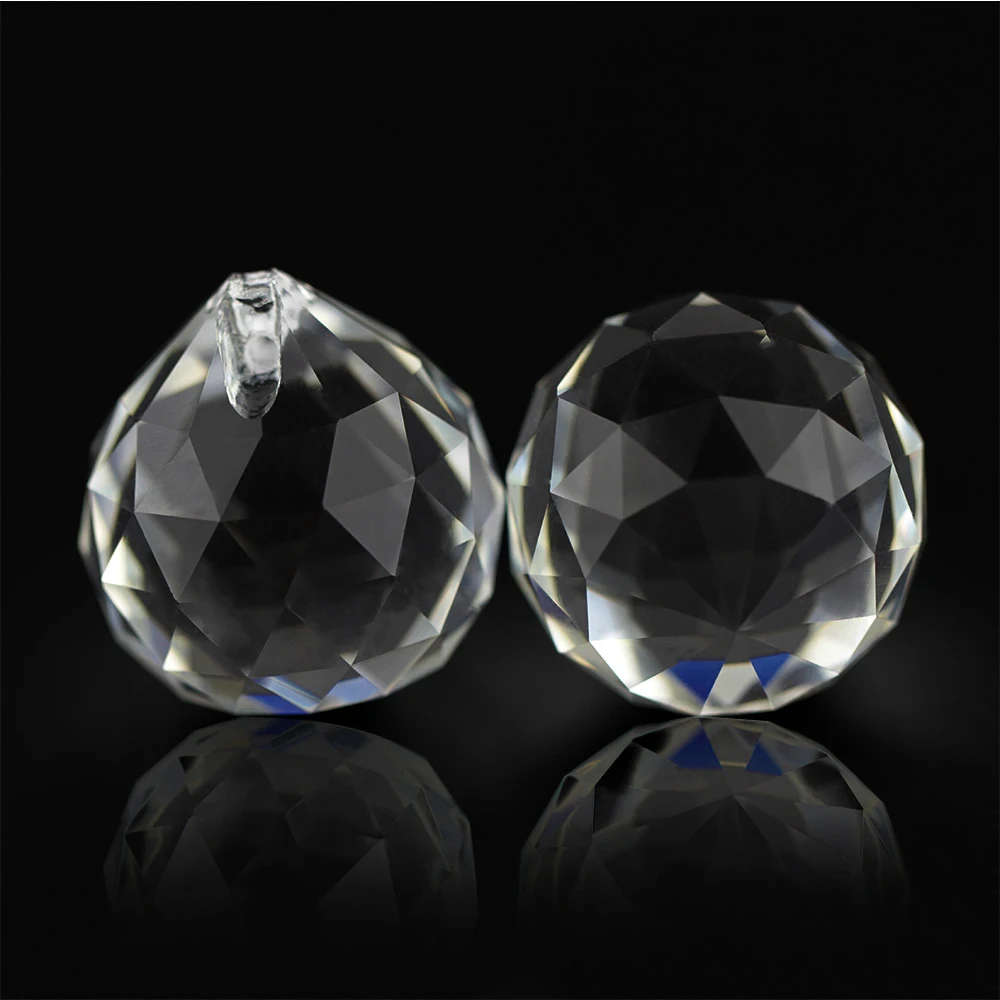 10pcs 30mm/40mm Clear Crystal Faceted Ball Glass Paperweight Fengshui Crafts Natural Stone for Home Hotel DIY Decoration