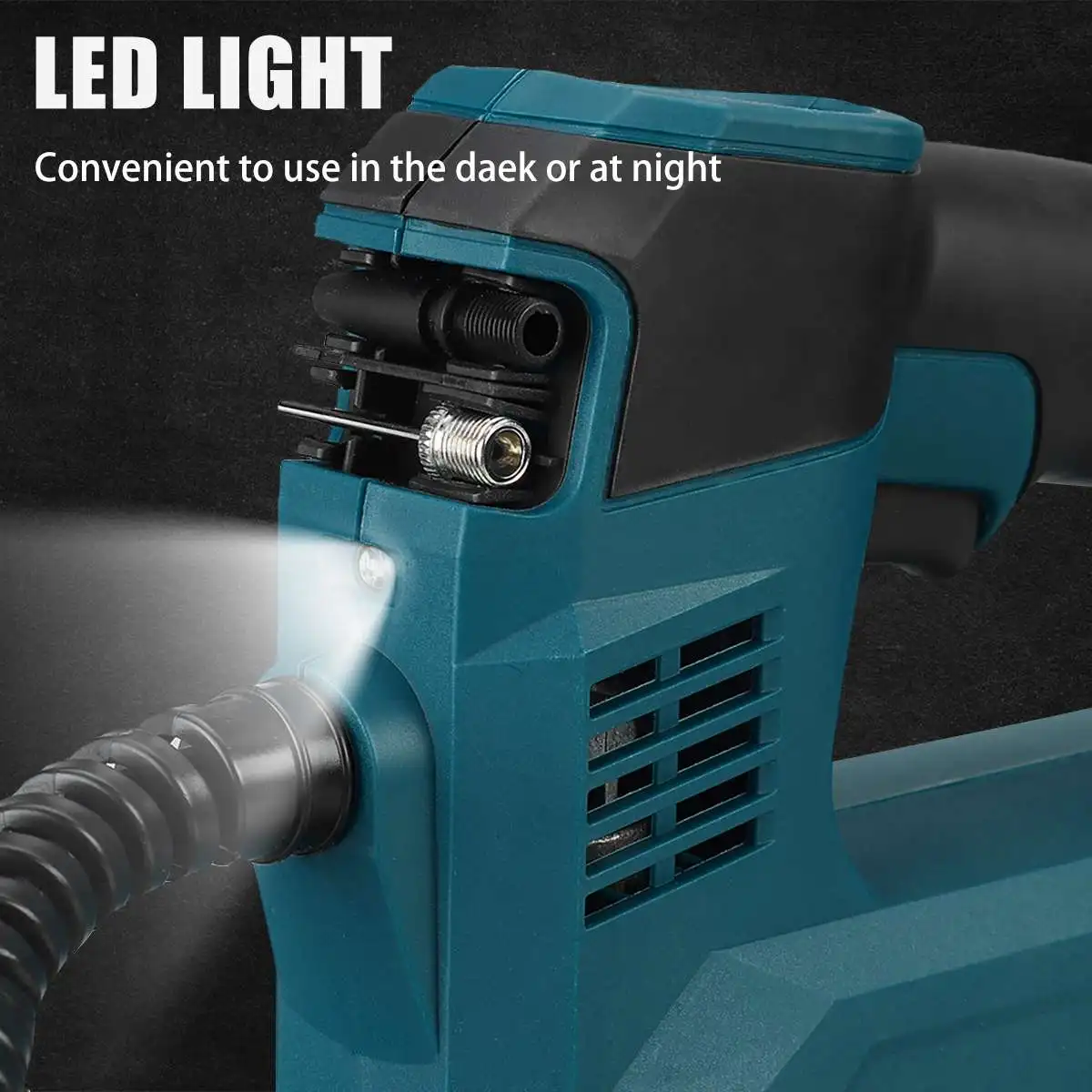 22L/Min ไร้สายชาร์จไฟฟ้าแบบพกพาดิจิตอลยางรถยนต์ Inflator Air Compressor สำหรับ Makita 18V แบตเตอรี่
