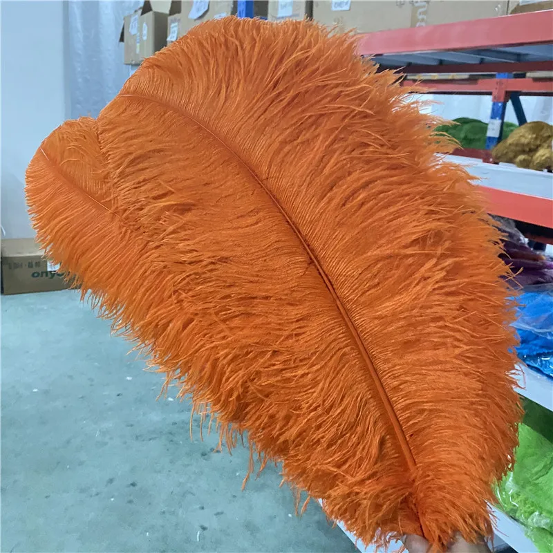 Wholesale 20pcs/lot High Quality Ostrich Feather Orange 26-28inches/65-70cm Decoration Jewelry Supplies Feathers for Crafts