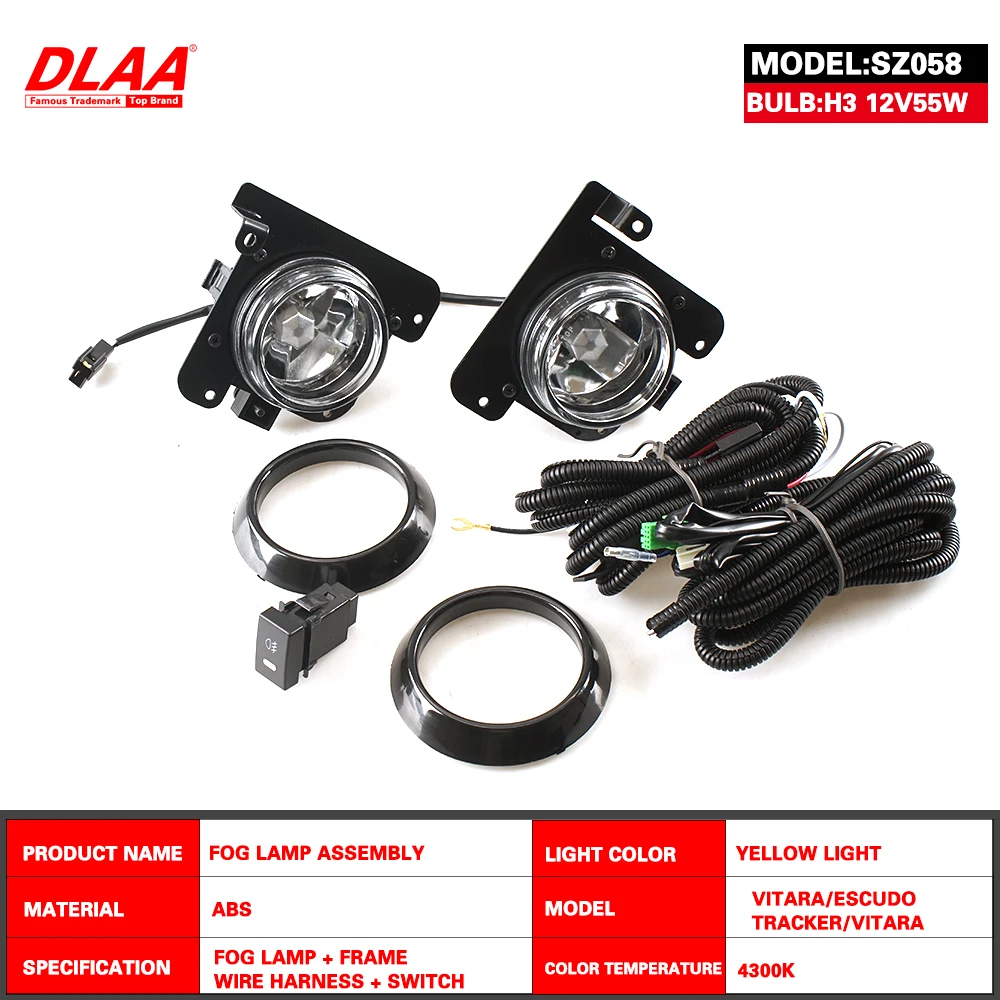 DLAA For VITARA ESCUDO TRACKER  VITARA 1998-2009 Front Fog Lights Car Styling Spot Light Fog Lamps With Switch - 1 Pair