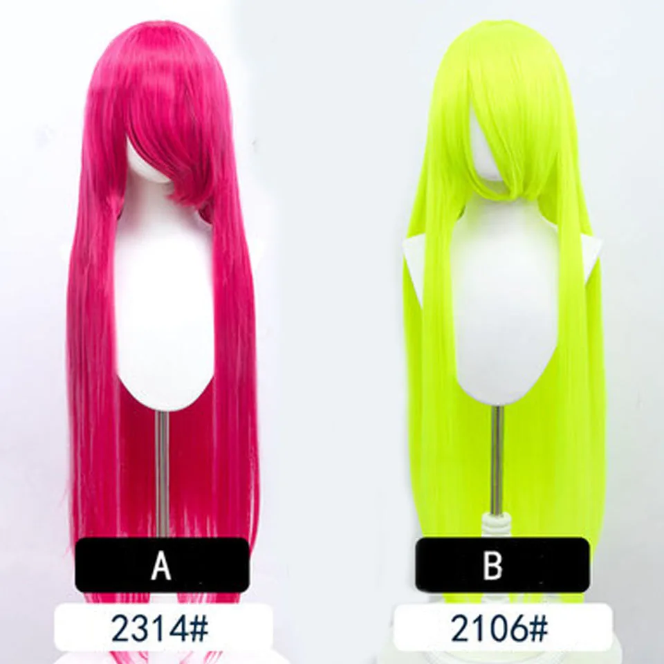 AOSI 100 cm lange gerade Cosplay-Haar-Synthetik-Perücke, Schwarz, Weiß, Rot, Rosa, Braun, Gold, Blau, Damen, hitzebeständig, Anime-Perücken – Detail 25