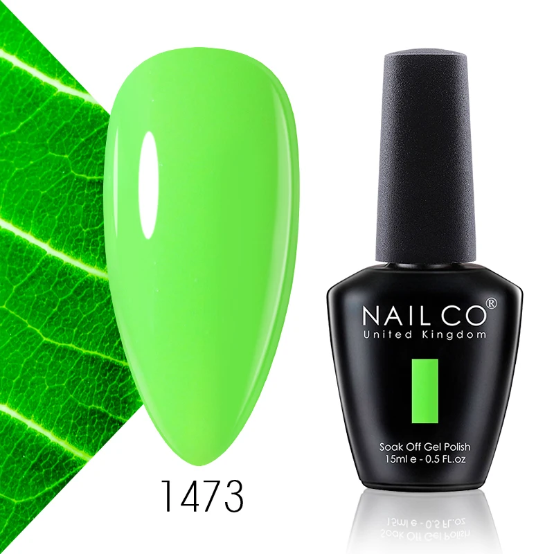 NAILCO-세미 퍼머넌트 하이브리드 UV 바니시 네일 폴리시 젤 15ML 그린 컬러, 네일아트, 네일폴리시 탑코트