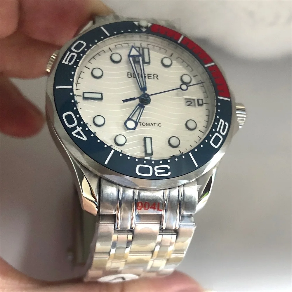 

red Blue 41mm Automatic Men's Watch Miyota 8215 NH35 Movement Date Indicator Sapphire Glass Luminous Ceramic Bezel Bliger