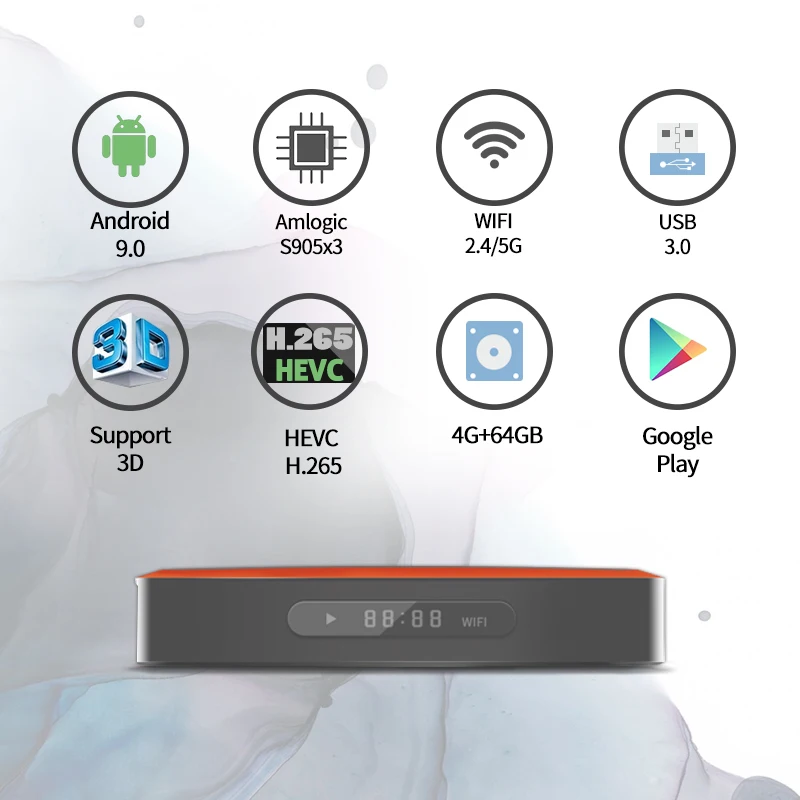 S9 MAX Amlogic S905X3 Android 9.0 TV Box 2.4G Wifi 6K 4K Media Player 2G16G Smart Set top box 3D Video PK X96max plus