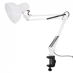 LED Ferro Longo Braço Clipe Folding Table Lamp, Proteção para os olhos e Luz Remendar, Estudo, Escritório, Quarto, Cabeceira