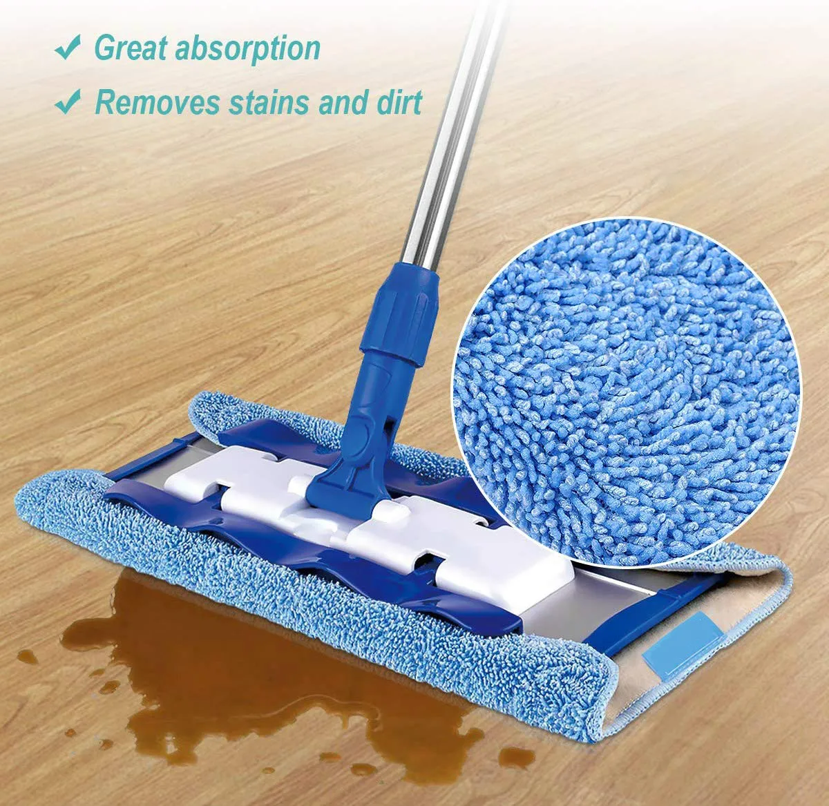 Microfiber Mop Cloth Refills for MR.SIGA, Double Side use, Wet & Dry Mopping, Pack of 5