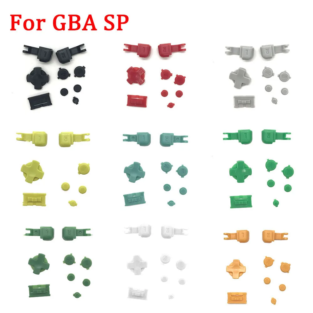 New Game Console Buttons Sets for GBA SP R L A B D-Pad Button Sets for Gameboy Advance SP GBASP Button with Power ON OFF Buttons