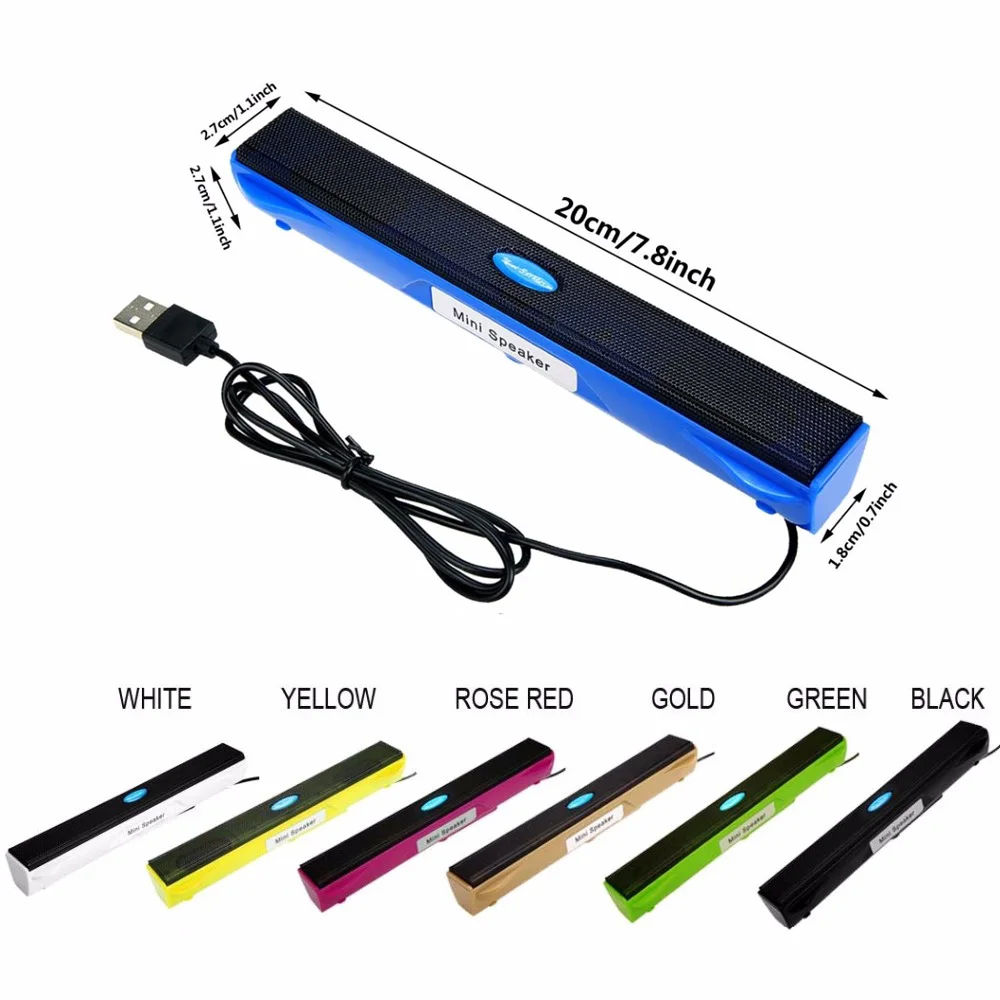 휴대용 USB 미니 스피커 음악 플레이어 미니 USB 스피커 앰프 스피커 컴퓨터 데스크탑 PC 노트북 노트북