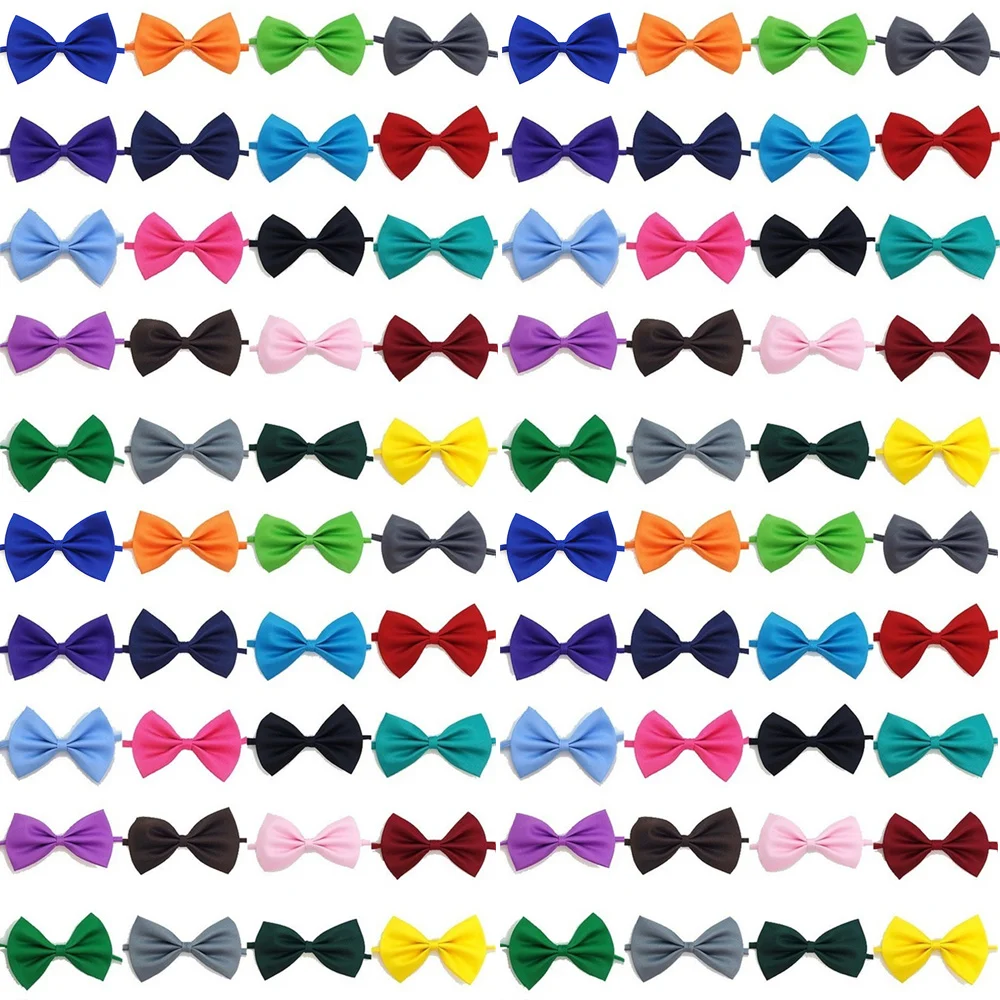 Wholesale 50 / 100Pcs Adjustable Dog Cat Bow Tie Neck Tie Pet Dog Bow Tie Puppy Bows Collar For Kitten Collar Pet Accessories