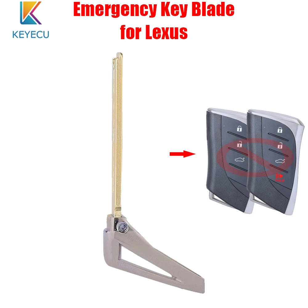 

Keyecu 10× 30× 100× Proximity Smart Key Uncut Insert Blade Valet Key Blank For Lexus ES300h ES350 ES200 ES260 LS350 HYQ14FBF