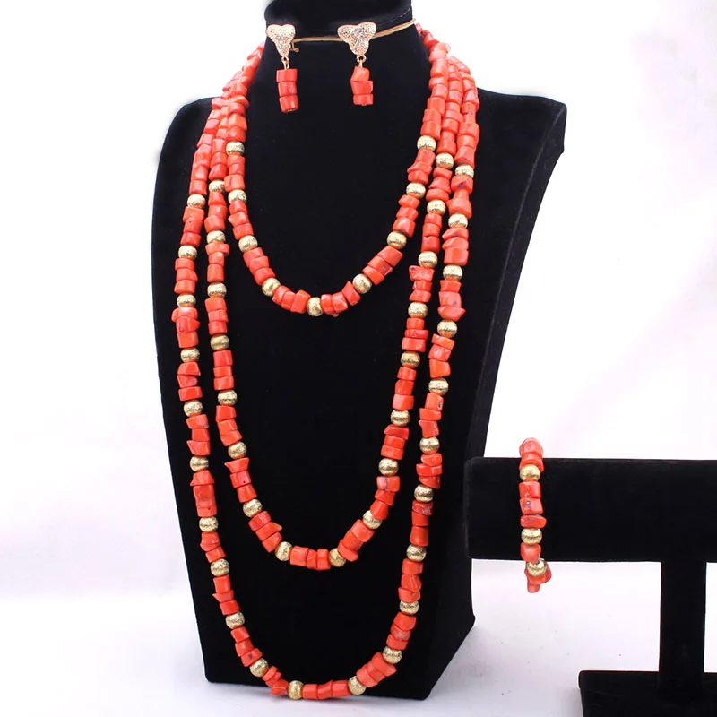 Dudo 6-15mm Coral Beads For Weddings Nigerian Bridal Jewelries 2021 For Women Traditional Wedding