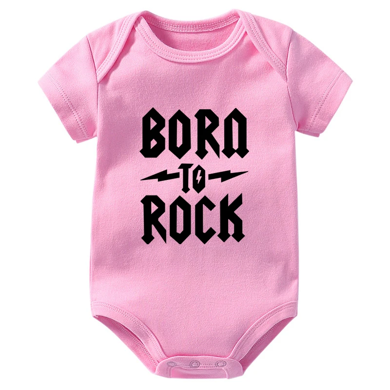 Born To Rock Newborn Baby Bodysuit Short Sleeve Cotton Baby Boys Girls Clothes Jumpsuit Infant Outfit Baby Body Rock Onesies