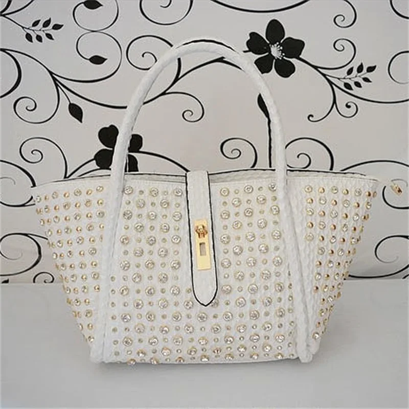 2020 New Fashion Handbag Women\'s Diamond Dumpling Bag Shoulder Bag Messenger Bag Lady Bag Rhinestone Handbag Lady Large Bag