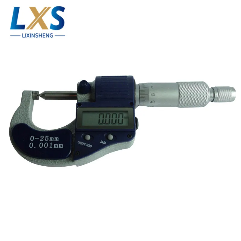 Single Point Digital Micrometer 0-25mm/0.001 Probe 60 degree inch/mm Blade Tip Brobe Caliper Mesauring Tools