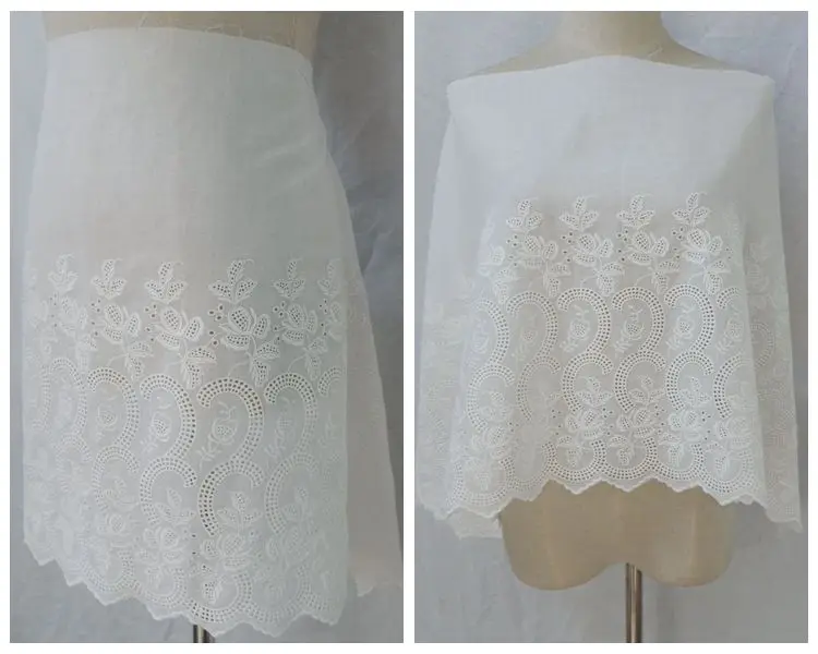 Wide high-grade cotton embroidery flowers lace vintage lace clothing shawl stitching skirt curtain accessories