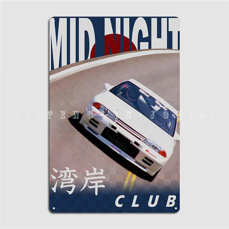 Mid Night Club Japan R32 Metal Sign Pub Club Bar Design Plaques Tin Sign Posters