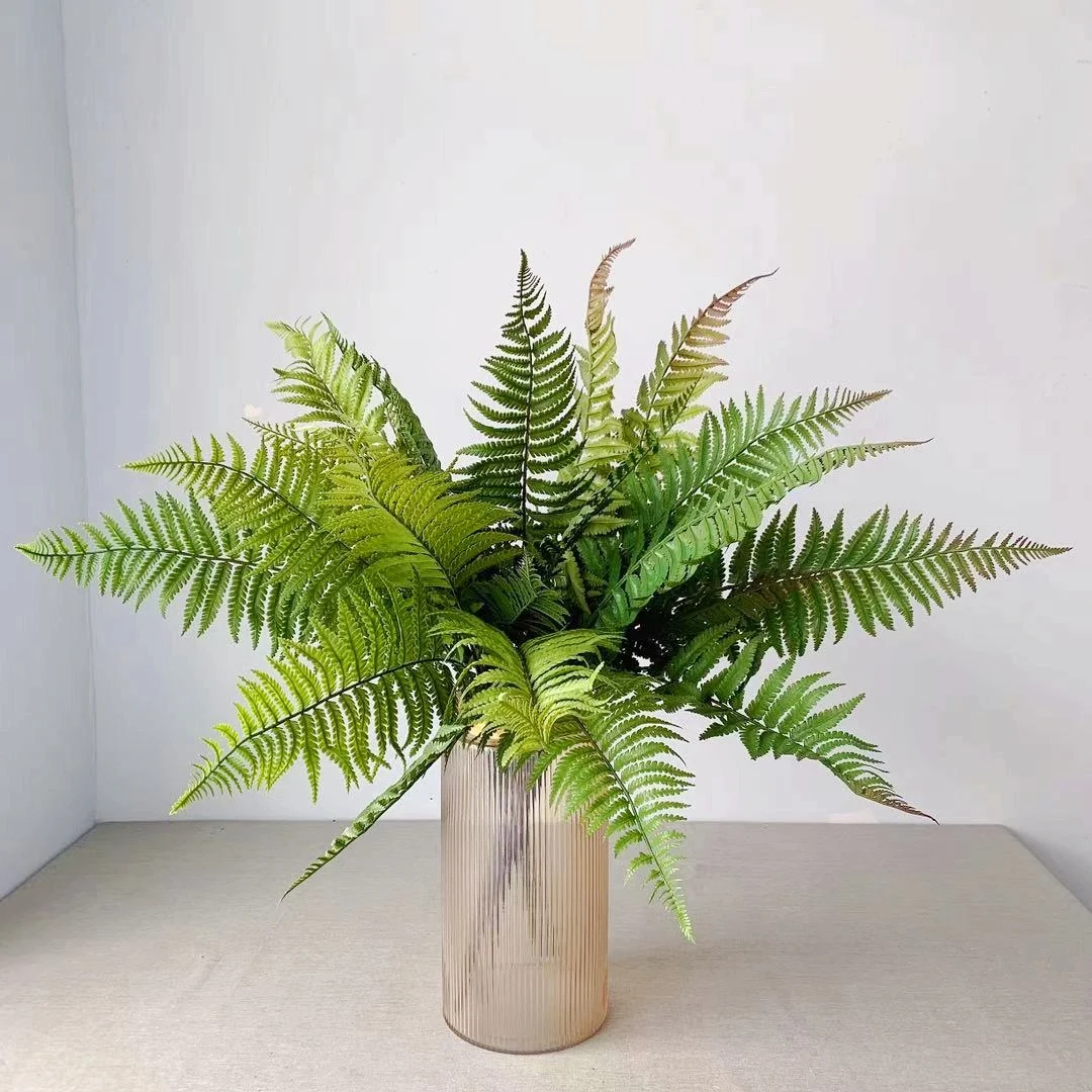 Tropical Fern Bush Garden Fake Leaf Green Plant Pot Plant Hanging Row Artificial Home Wedding Party Shop Decor