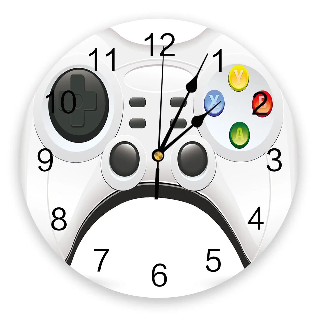 Button Game Keyboard Gamepad Round Wall Clock Creative Home Decor Living Room Quartz Needle Wall Clocks Hanging Watch