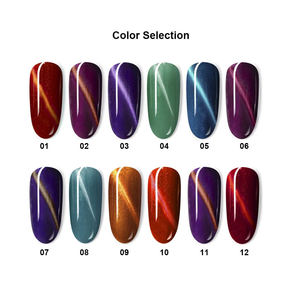 Beautilux 3D Magnetic Cat Eye Gel Nail Polish Color UV LED Semi Permanent Nails Art Lacquer Cats Eye Gels Varnish Classic 10ml