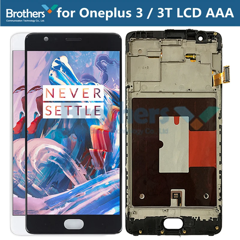 LCD Screen for Oneplus 3 3T LCD Display for Oneplus 3 3T A3000 Touch Screen Assembly With Frame Touch Digitizer TFT Screen Test