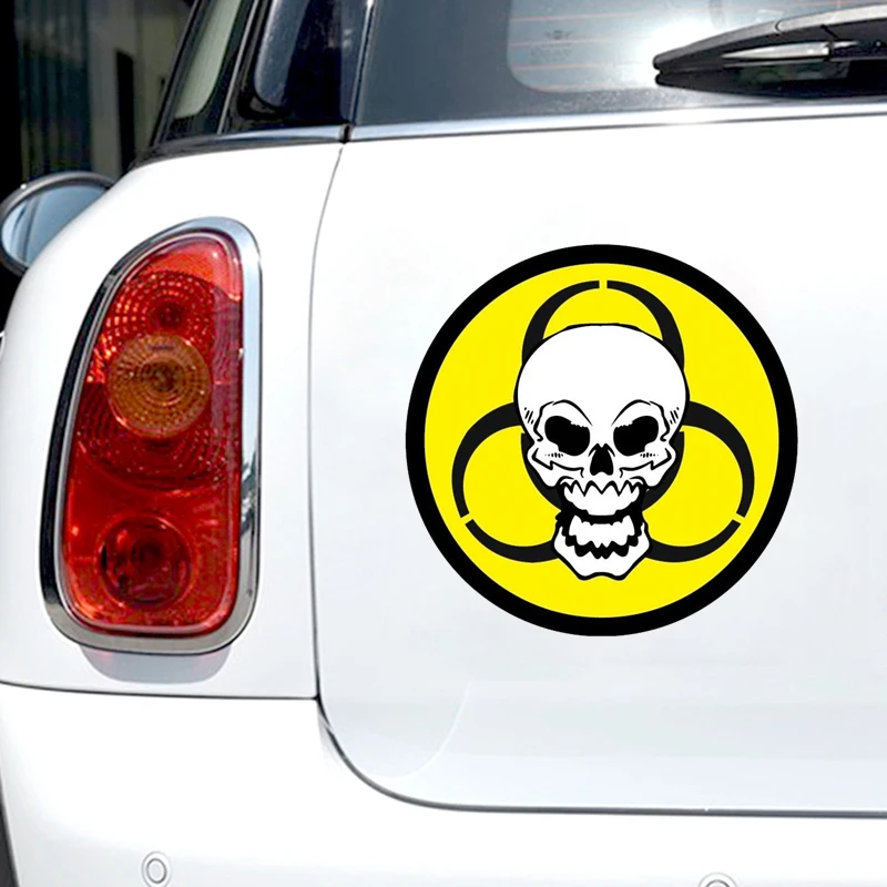 S50639 # Bacteria Skull Car Sticker Personality Vinyl Decal Waterproof Car Sticker on Motorcycle Laptop