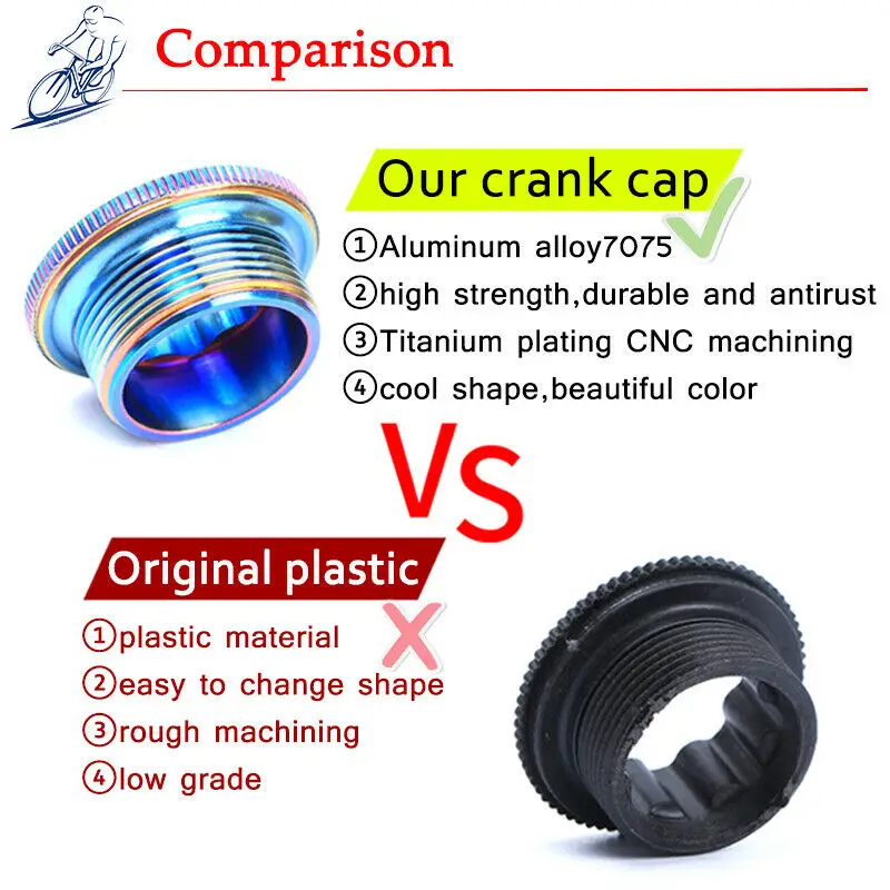 M15/M18/M20 Crank Cover Screw Cap M20 MTB Crankset Cover Aluminum Road Bike Crankset Arm Bolt Mountain Bike Parts Accessories