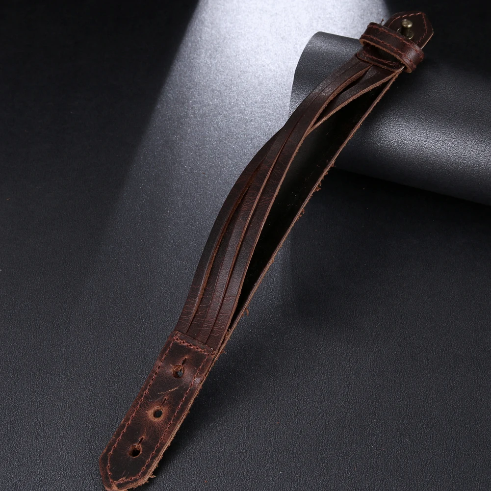 2025 Trend Jewelry Vintage Hand Woven Multilayer Leather BraceletCuff Wide Leather Adjustable Bracelet For Men Pulsera