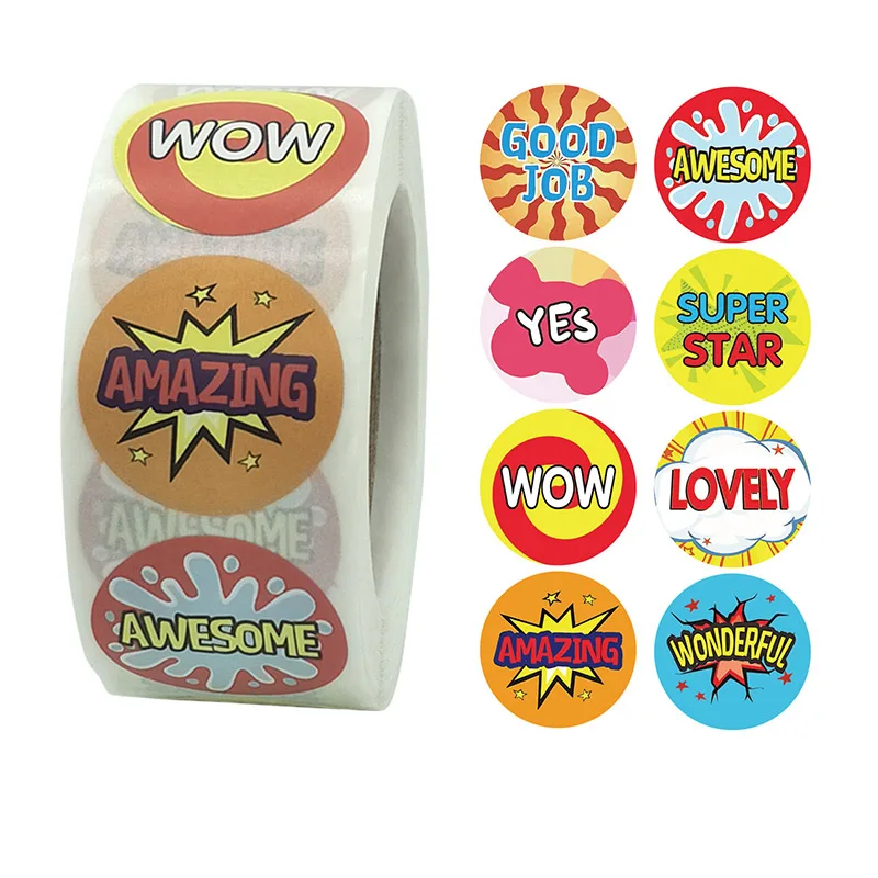 500pcs/Roll Funny Animal Series Children Learning Reward Stationery Sticker Fashion Cartoon Rabbit Seal Stickers