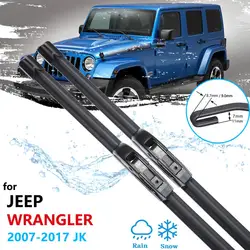 Für Jeep Wrangler JK 2007 ~ 2017 Auto Wischer Klingen Frontscheibe Windschutz Scheibenwischer Auto Zubehör 2008 2009 2015 2016