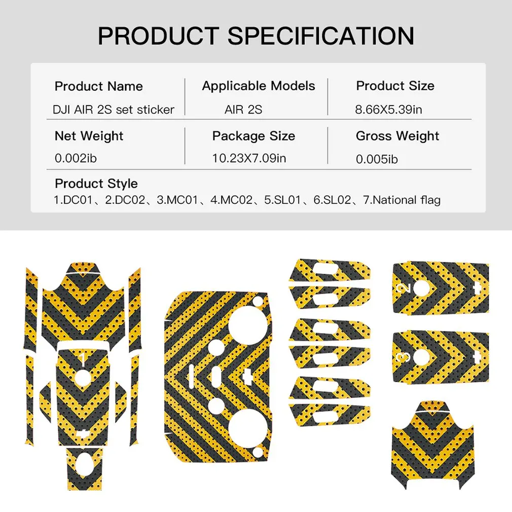 Sticker Personalized Drone Accessories Safe Paper Material Light-weight Suitable For Mavic Air 2S Sticker