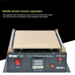 968 14 inches Build-in Air Dual Pump Vacuum Pump LCD Separator Screen Repair For IPad/Samsung Tablet Repair Machine Kit