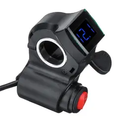 Electric Vehicle Voltage Display Switch Handle Finger Thumb Throttle Scooter with Power LED Display Handlebar Grips for E-bike