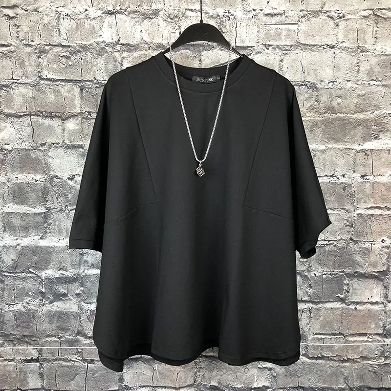 Men's new dark summer thin fashion male personality contracted classic trend urban youth loose large size short sleeve T - shirt