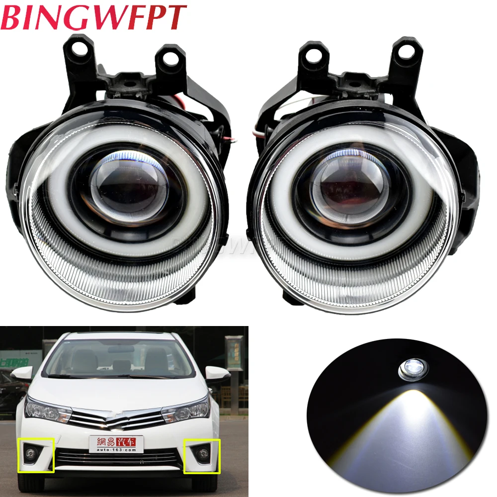 Światła przeciwmgielne reflektor dla Toyota Corolla 2014 2015 2016 światła przeciwmgielne reflektory Angel eye światło przeciwmgielne dla corolla światła przeciwmgielne DRL foglig