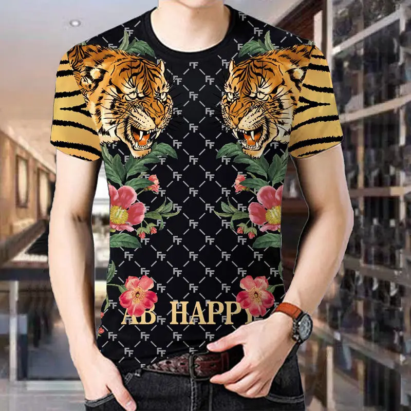 2020 men\'s clothing casual wear suit summer 3D dragon print men\'s shorts + T-shirt men\'s suit 2-piece large size 4XL