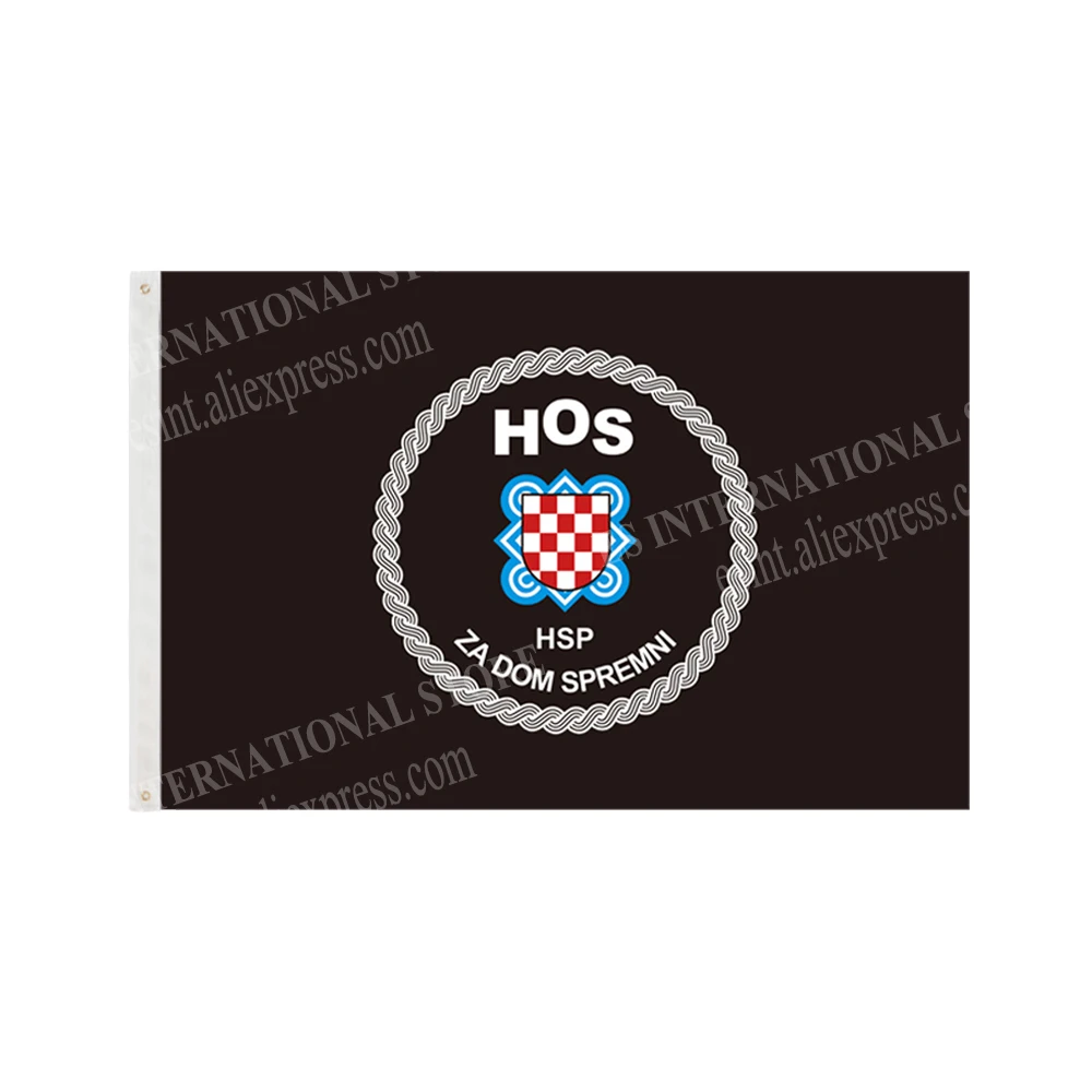 Flaga HOS chorwacja armia 90x150cm 3 x 5ft baner, możliwość personalizacji metalowych otworów przelotki wewnątrz i na zewnątrz