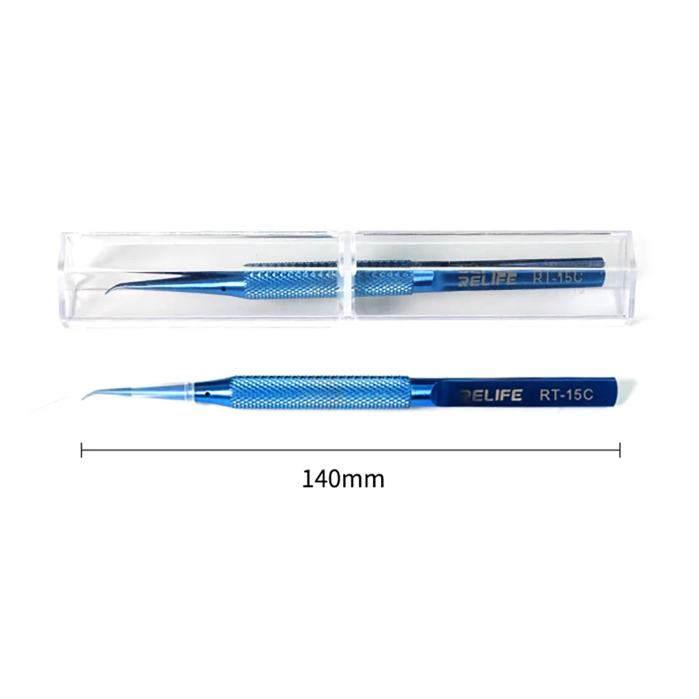 RELIFE Titanium Alloy Precision Flying Wire Blue Tweezers For Mobile Phone Soldering Motherboard BGA Fingerprint Repair Tool Set