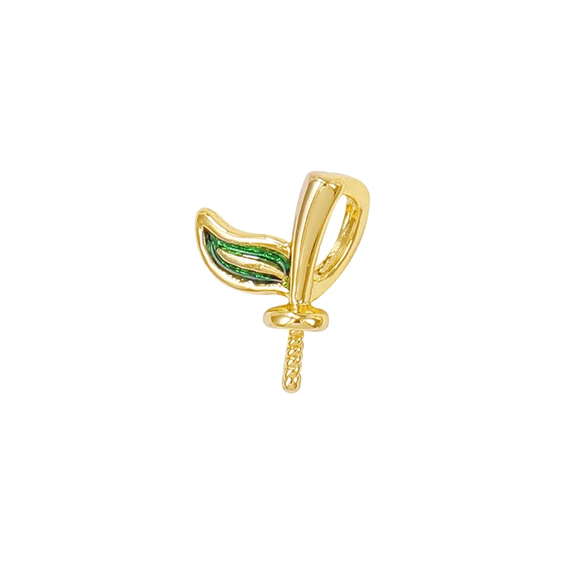 

Factory Wholesale Gold Color Brass Dripping Oil Leaf Charms Pendants Necklace and Bracelet Earring Diy Jewelry Accessories