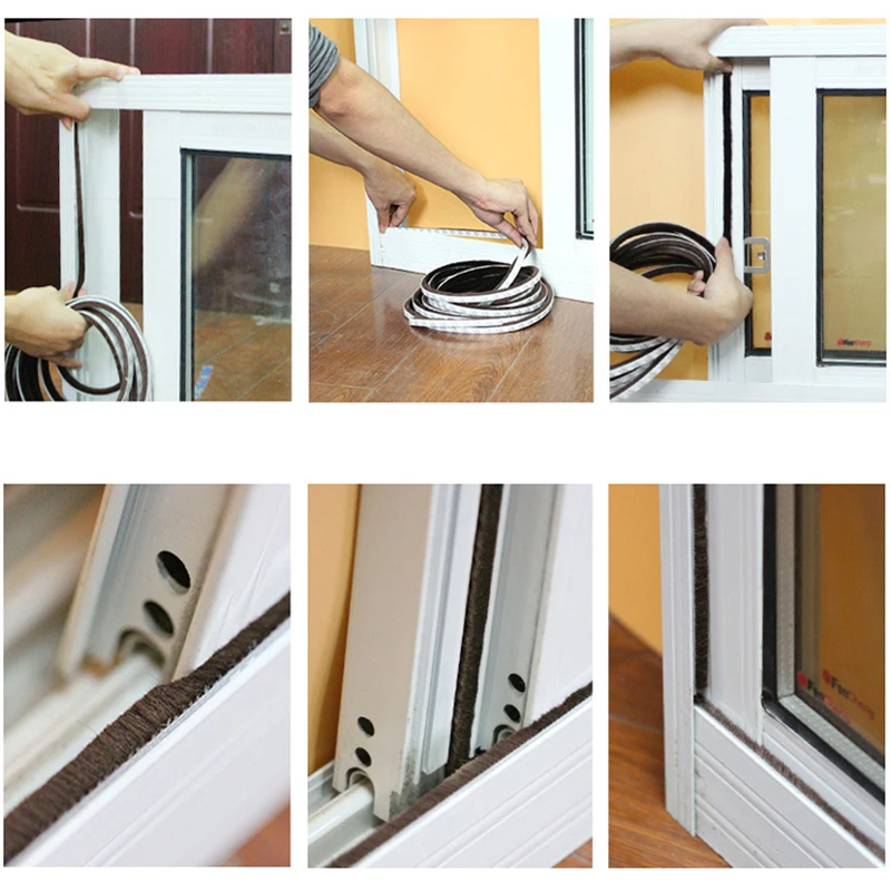 Self Adhesive Door And Window Sealing Strip Glass Boor Bottom Windbreak Window Door Sound insulation 5Meters