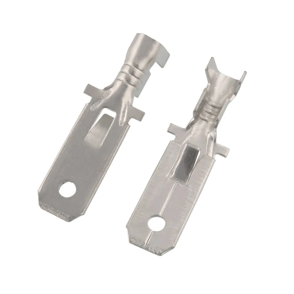 100 sztuk/200 sztuk H62 mosiądz konserwy 6.3mm DJ611-6.3A terminal samochodowy złącze samochodowe końcówka męska