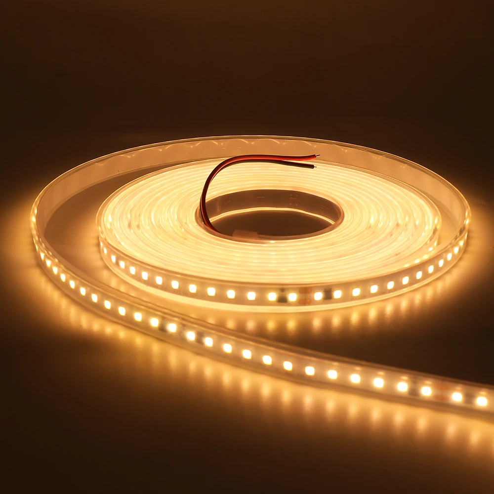 AC 220V LED Strip IP67 Waterproof Engineering Lamp 4000K 6000K 3000K 2835 120 leds/m Flexible Ribbon Tape LED Light 5m/roll