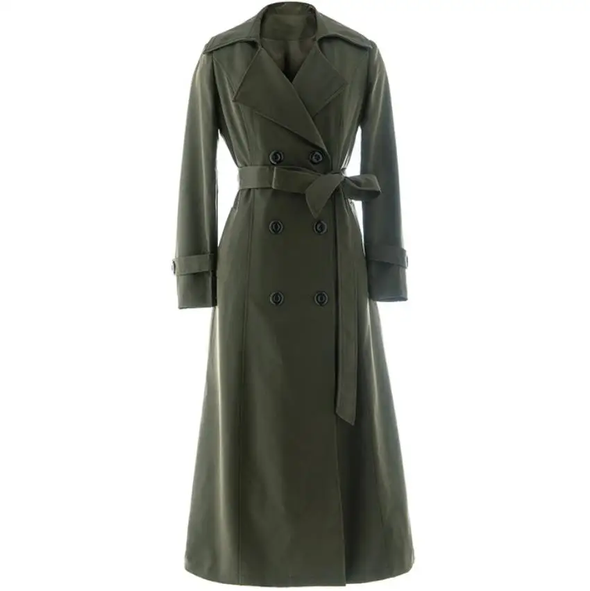 

New Arrival Long Coat Women Double Breasted Slim Trench Coat Outwear