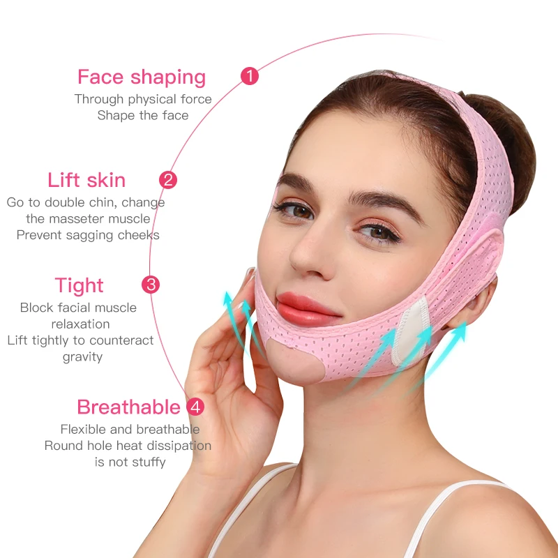 Face Slimming Bandage Breathable V Line Face Shaper Chin Cheek Lift Up Belt Facial Double Chin Lifting Anti Wrinkle Strap