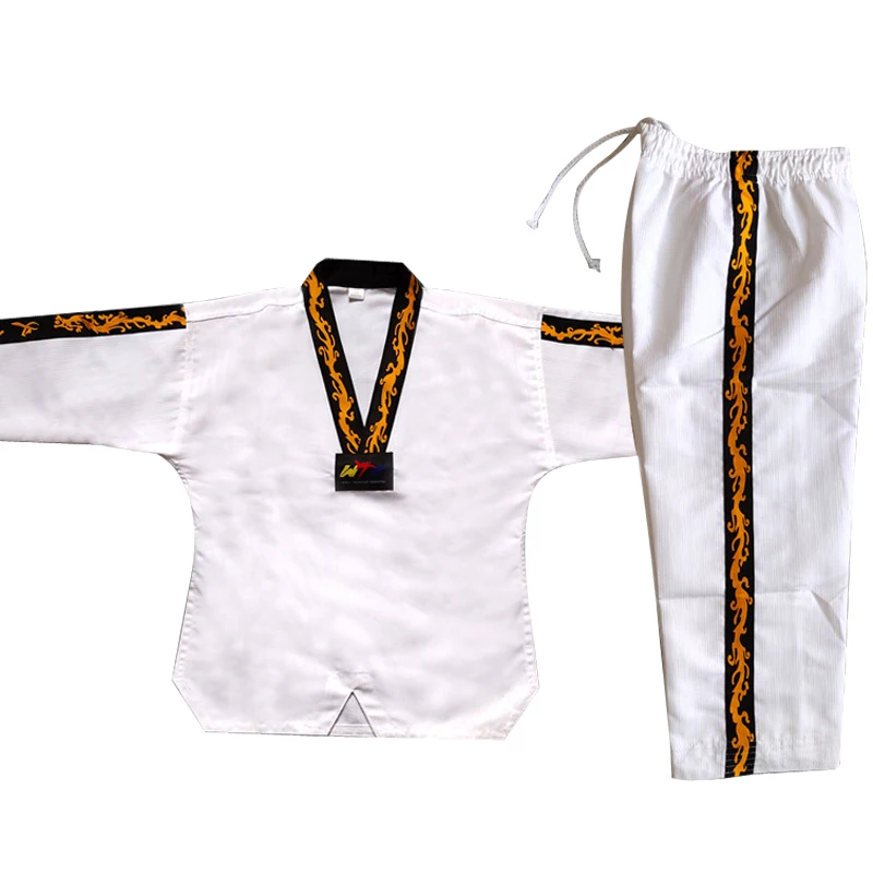 

Karate Uniform Suit White Dragon Totem Taekwondo Clothes for Team Student Kids Adult Karate Kyokushin Fitness Training Clothing