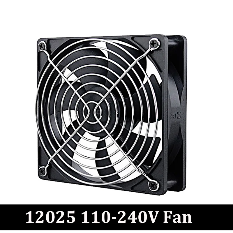 

Gdstime 120mm EC Brushless Cooling Fan AC 110V 115V 120V 220V 240V Axial Fan With Screw/Grill 12025 For Computer Case Cooler