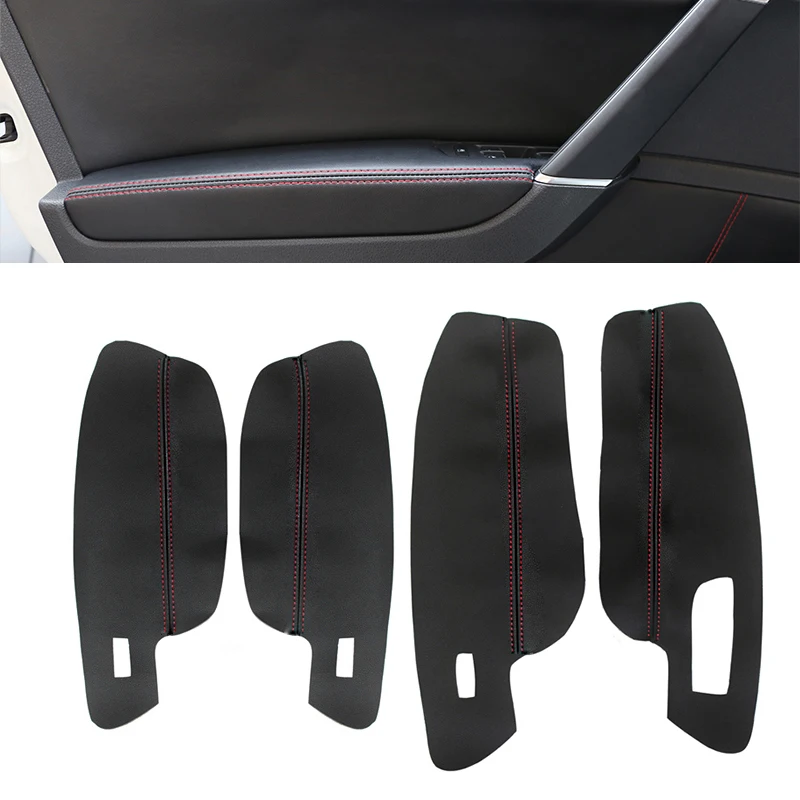 

LHD For VW Golf 7 2014 2015 2016 2017 2018 4pcs Car Door Handle Armrest Panel Microfiber Leather Protective Cover Trim