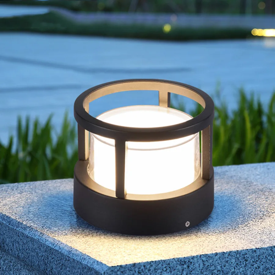 Lámpara de Columna Exterior de Aluminio Impermeable de 7W 15W para Valla, Villa, Estacionamiento, AC85V-265V, Iluminación para Puerta de Parque y Jardín