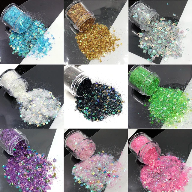 10 ml / pudełko Brokatowe wypełnienia z żywicy epoksydowej Mix kolorowych brokatowych cekinów Materiały do majsterkowania Żywica epoksydowa Formy Rzemiosło Wypełniacze do zdobienia paznokci